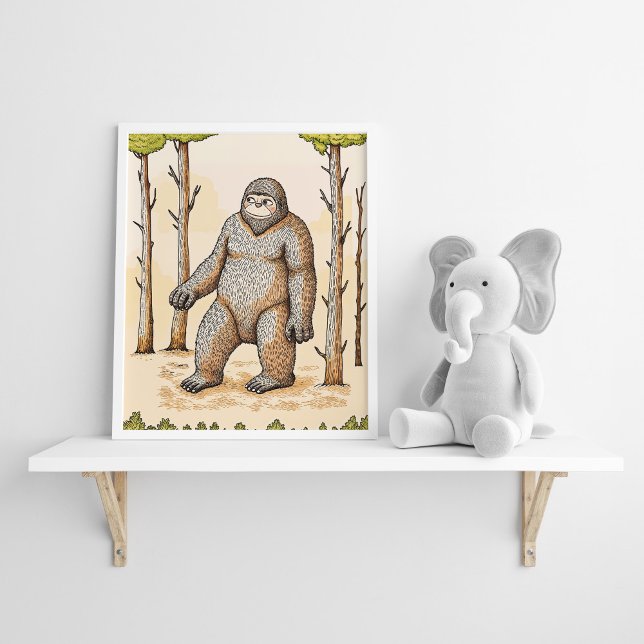 Cute Adsible and Mysigt Boho Bigfoot Poster (Skapare uppladdad)