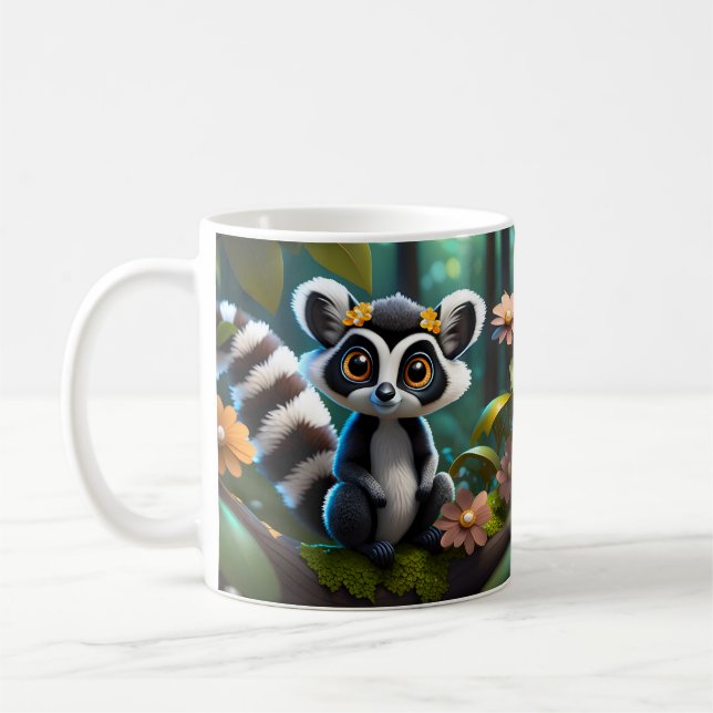 Cute Adsible Baby djur Kaffemugg (Vänster)