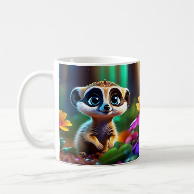 Cute Adsible Baby djur Kaffemugg (Vänster)