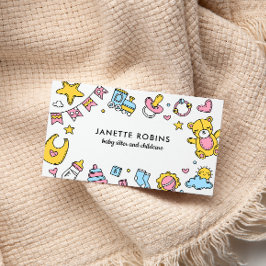 Cute Adsible Baby Leksak Nanny Childcare Visitkort