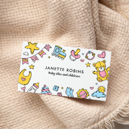 Cute Adsible Baby Leksak Nanny Childcare Visitkort