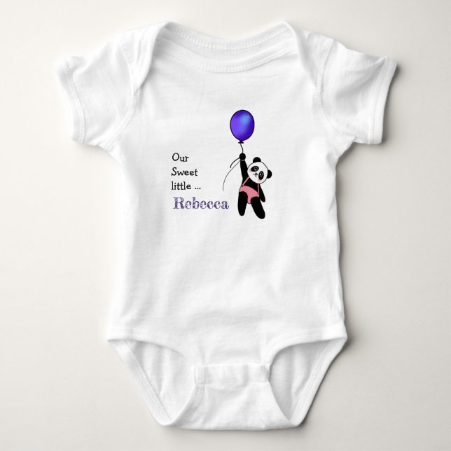 Cute Adsible Baby Panda med Blue Balloon T Shirt (Framsida)