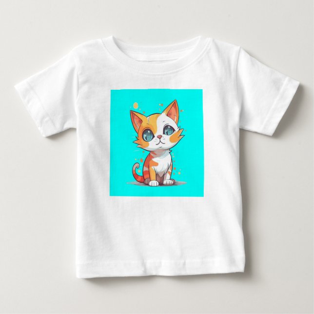Cute Adsible Brown Cat T Shirt (Framsida)
