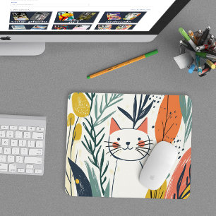 Cute Adsible Cat in a Garden Illustration Musmatta