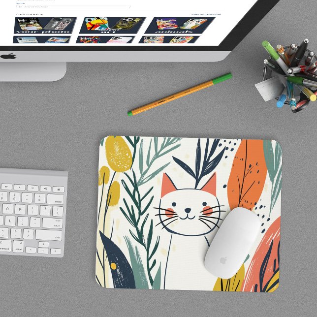 Cute Adsible Cat in a Garden Illustration Musmatta (Skapare uppladdad)