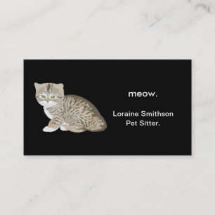 Cute Adsible Cat Pet Sitter eller Animal Groomer Visitkort