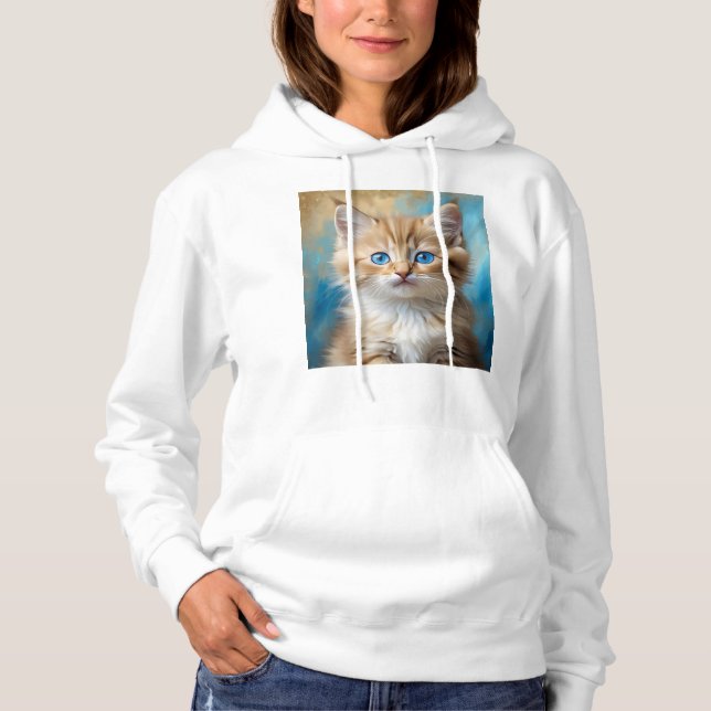 Cute Adsible Cat Porträtt T Shirt (Framsida)