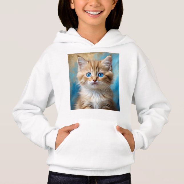 Cute Adsible Cat Porträtt T Shirt (Framsida)