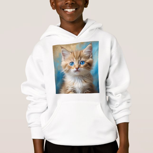 Cute Adsible Cat Porträtt T Shirt (Framsida)