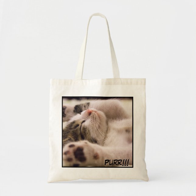 Cute Adsible Close Cat Bild Tygkasse (Framsidan)