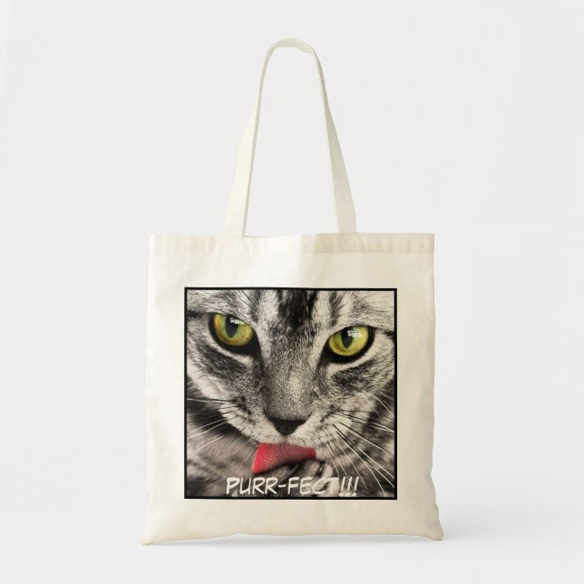 Cute Adsible Close Cat Bild Tygkasse (Framsidan)