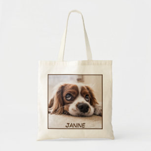 Cute Adsible Close-up Hund Print Tygkasse