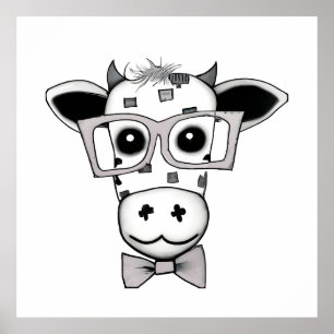 Cute Adsible Cow Poster