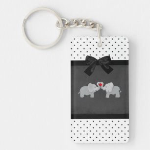 Cute Adsible Elephants,Polka dots,Black Bow