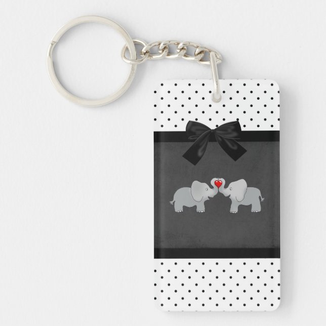 Cute Adsible Elephants,Polka dots,Black Bow (Framsidan)