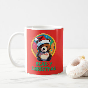 Cute Adsible Kawaii Chibi Bear-y-julbjörn Kaffemugg