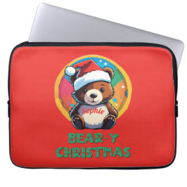 Cute Adsible Kawaii Chibi Bear-y-julbjörn Laptop Fodral