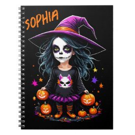 Cute Adsible Kawaii Halloween Witch Anteckningsbok