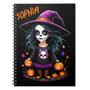 Cute Adsible Kawaii Halloween Witch Anteckningsbok