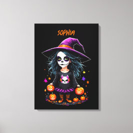 Cute Adsible Kawaii Halloween Witch Canvastryck