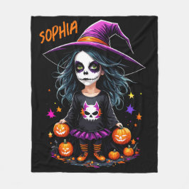Cute Adsible Kawaii Halloween Witch Fleecefilt