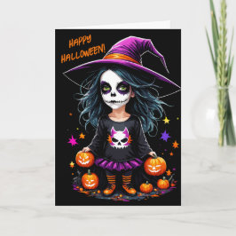 Cute Adsible Kawaii Halloween Witch Kort