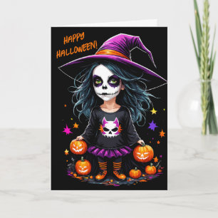 Cute Adsible Kawaii Halloween Witch Kort