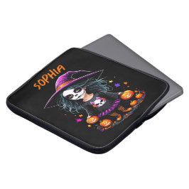 Cute Adsible Kawaii Halloween Witch Laptop Fodral
