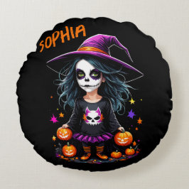 Cute Adsible Kawaii Halloween Witch Rund Kudde