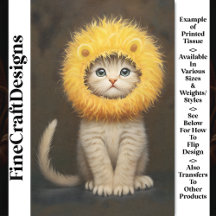 Cute Adsible Kitten + Lejon Mane AK5 Decoupage