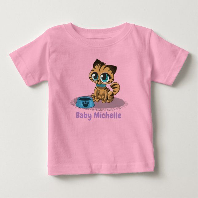 Cute Adsible Kitten och Panda Unge Graphic T Shirt (Framsida)