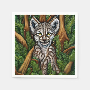 Cute Adsible Little Lynx Kitten Pappersservett