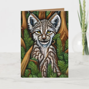 Cute Adsible Little Lynx Kitten Tack Kort