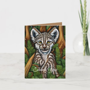 Cute Adsible Little Lynx Kitten Tack Kort
