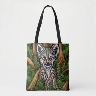Cute Adsible Little Lynx Kitten Tygkasse