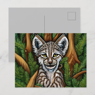 Cute Adsible Little Lynx Kitten Vykort