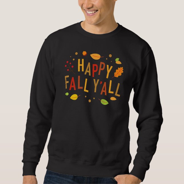 Cute Adsible Lycklig Fall Yu2019all Höst löv T Lång Ärmad Tröja (Framsida)
