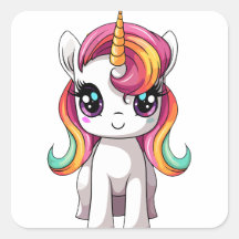 Cute Adsible Lycklig Kawaii Rainbow Unicorn
