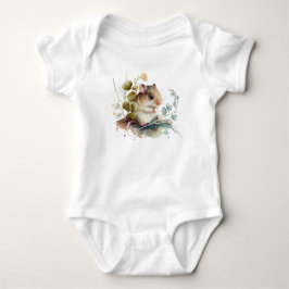 Cute Adsible Mouse with Flowers T Shirt