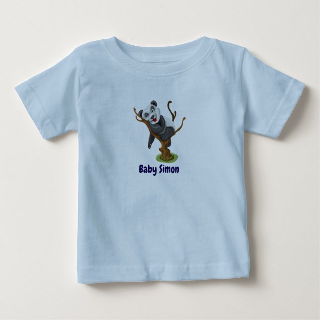 Cute Adsible Panda and Seal Unge Graphic T Shirt (Framsida)