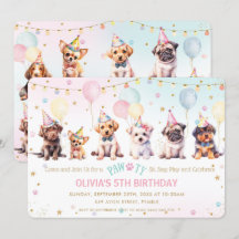 Cute Adsible Pawty Hund Puppy Födelsedagsfest