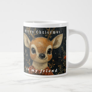 Cute Adsible Reindeer Red Bow Musik noter Jumbo Mugg