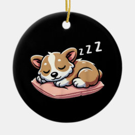Cute Adsible Sleeping Djur älskare Welsh Corgi P Julgransprydnad Keramik