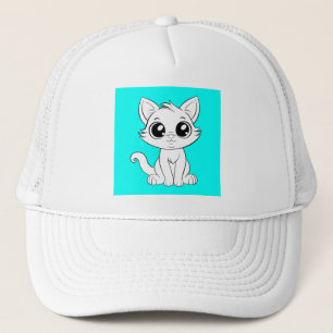 Cute Adsible White Cat Keps