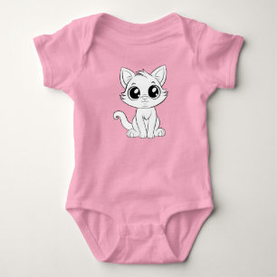 Cute Adsible White Cat Tecknad-30853 T Shirt