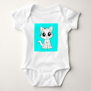 Cute Adsible White Cat Tecknad-30853 T Shirt