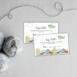 Cute Adventure Aviator Diaper Raffle Baby Shower  Tilläggskort