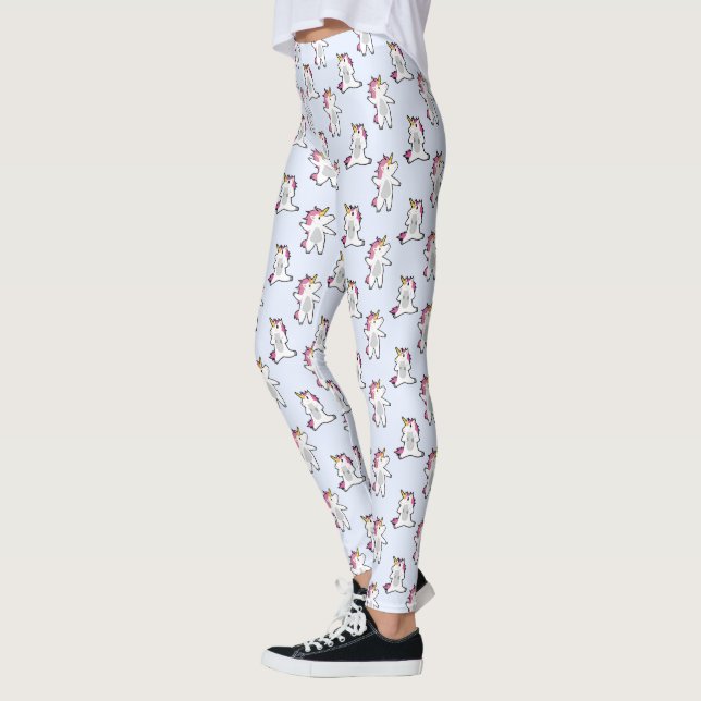 Cute Aerobic Unicorn Mönster Leggings (Vänster)