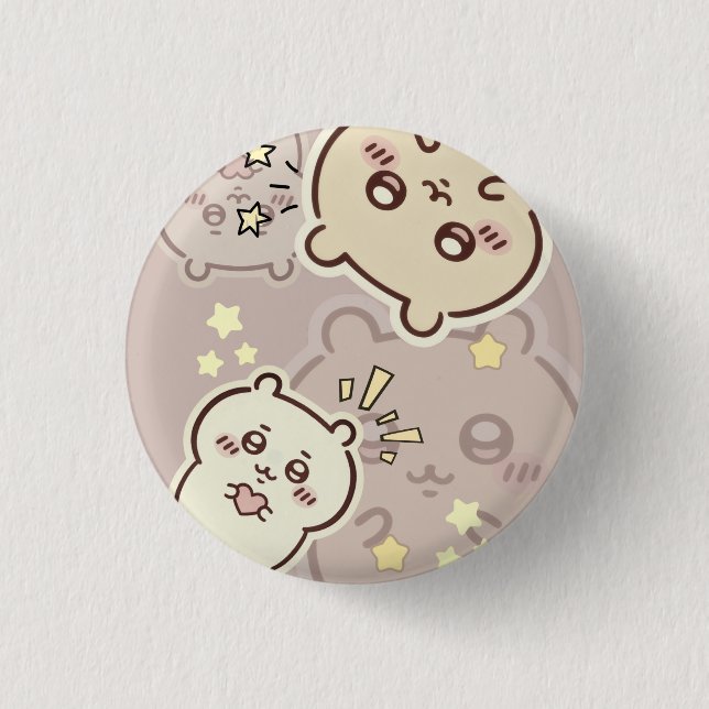 Cute Aesthetic Cream Bear Pin | Minimalist Soft  Knapp (Framsida)