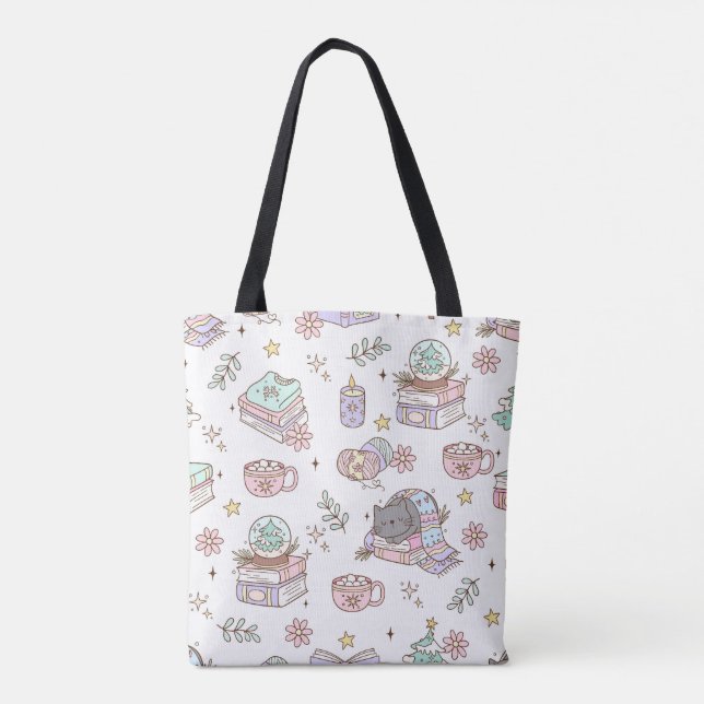 Cute Aesthetic Gift for Bok Älskare Tygkasse (Baksida)